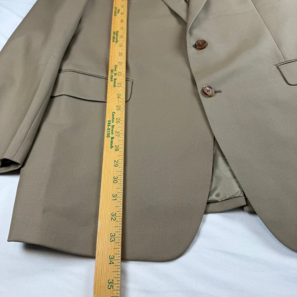 Ralph Ralph Lauren Mens 46L Tan Khaki 100% Wool 2-Button Blazer Sport Coat